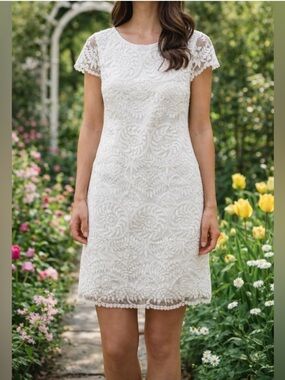 Amanda Uprichard White Embroidered Dress